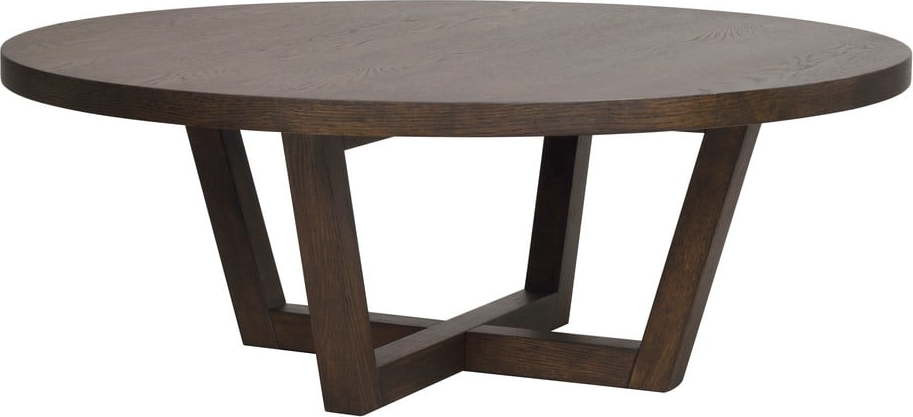 Tmavě hnědý kulatý konferenční stolek v dekoru dubu ø 110 cm Boxford – Rowico
