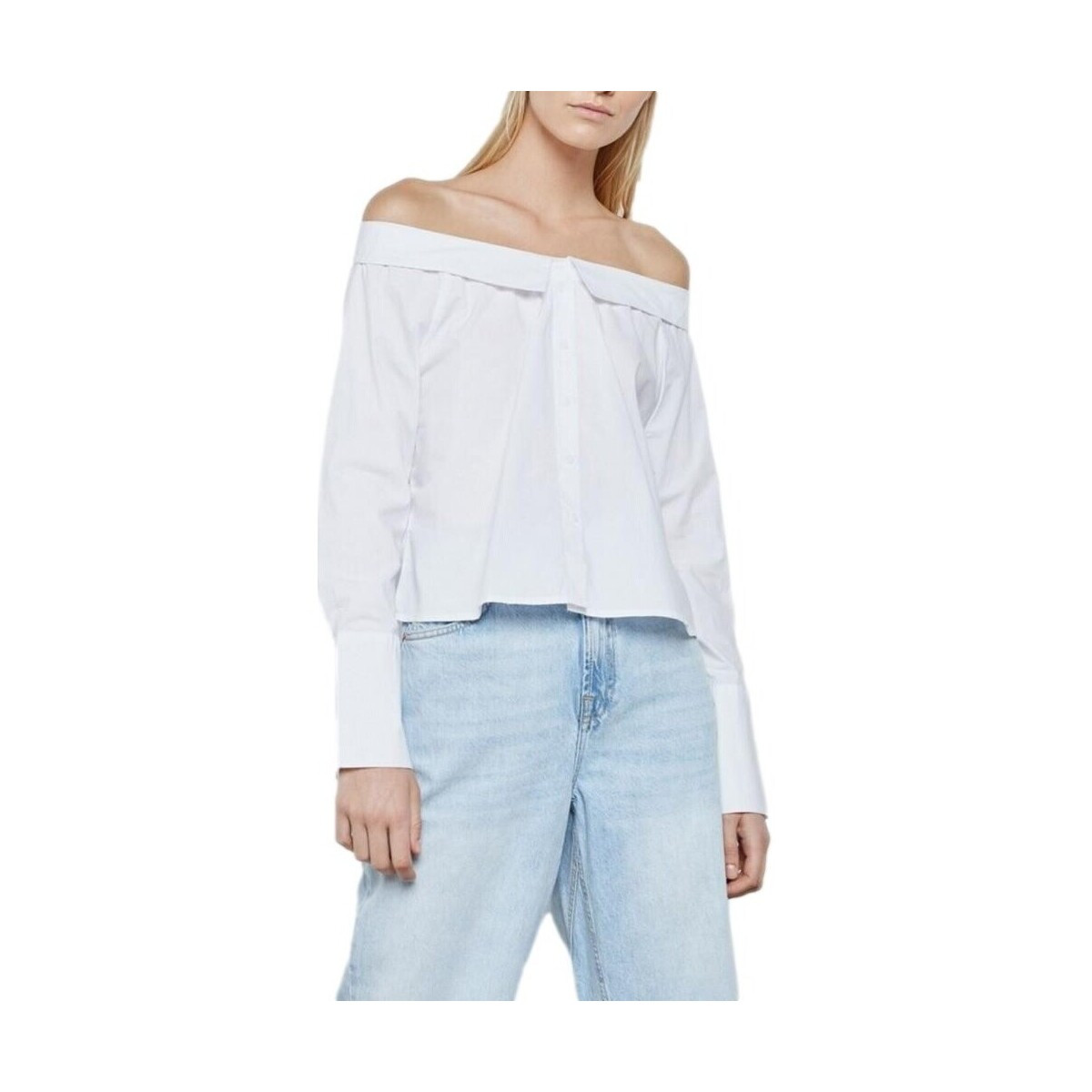Only  Off Shoulders Bambi Top - Bright White  Bílá