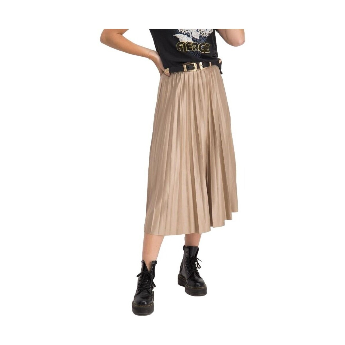 Vila  Nitban Midi Skirt - Sand Shell  Béžová