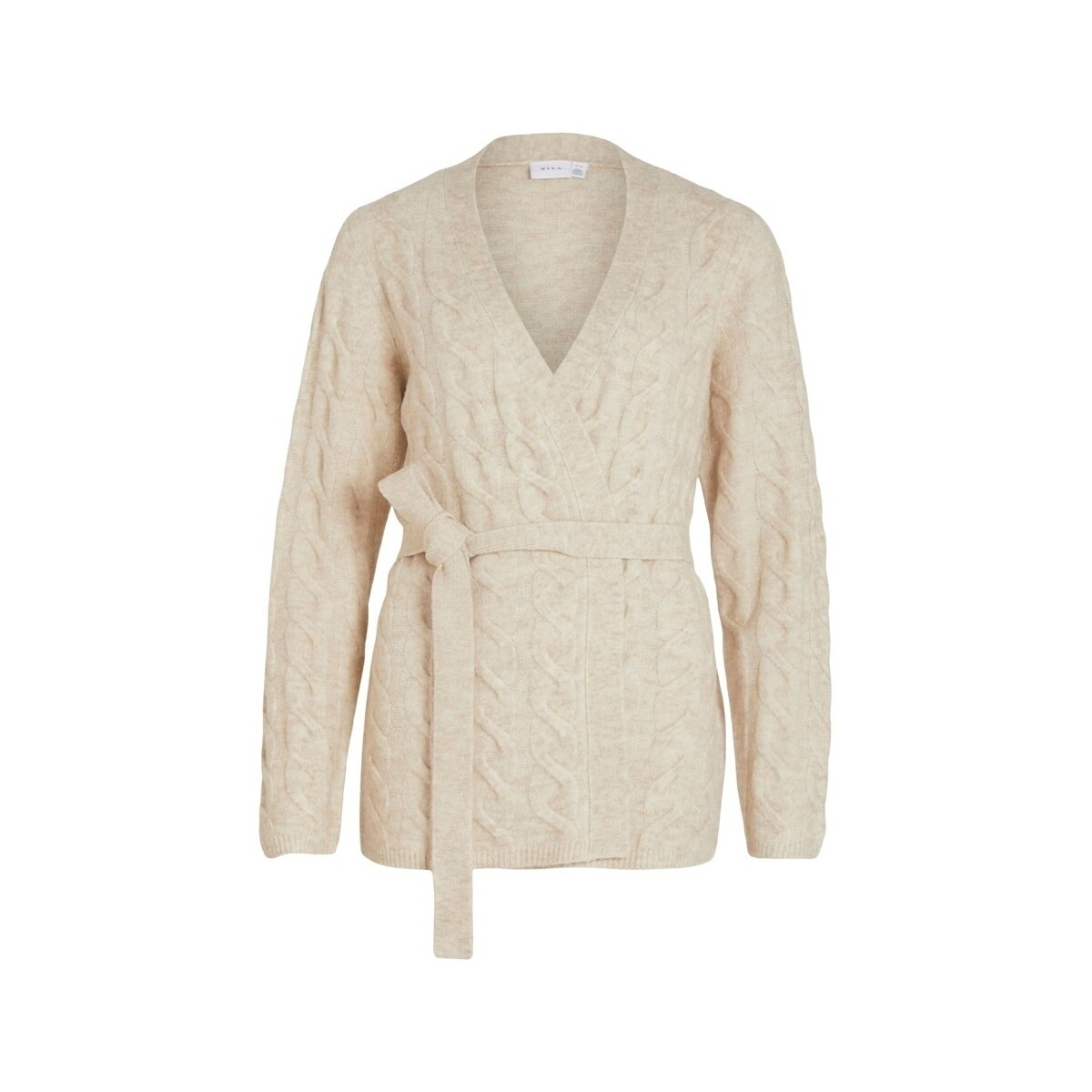 Vila  Cardigan Ella L/S - Super Light Natural Melange  Bílá