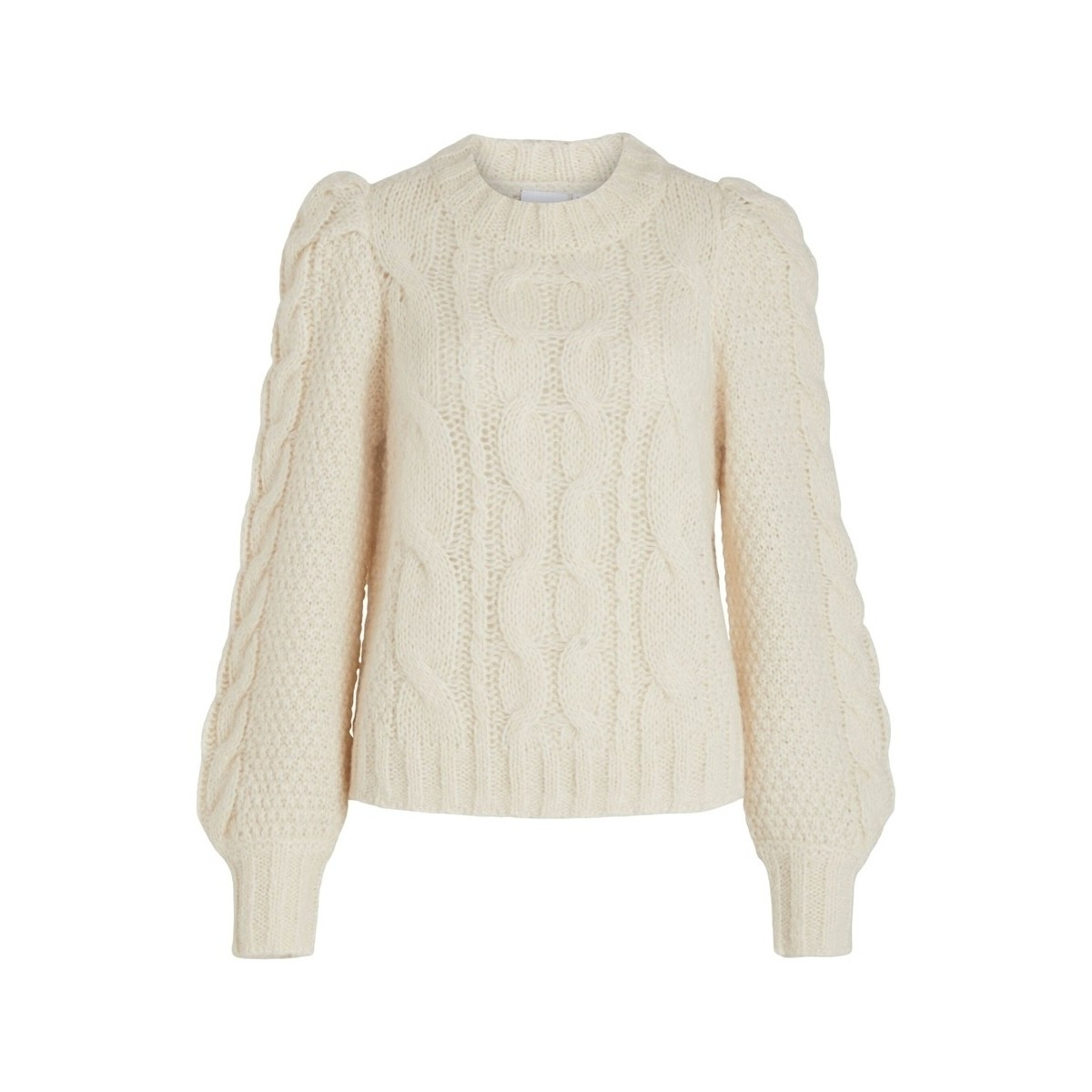 Vila  Knit Fimines L/S - Birch  Bílá