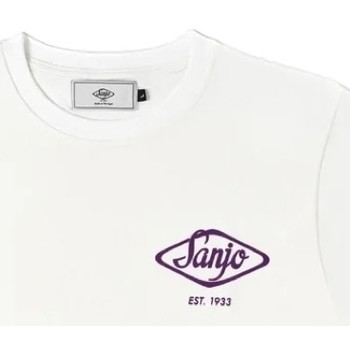 Sanjo  Flocked Logo T-Shirt - White  Bílá