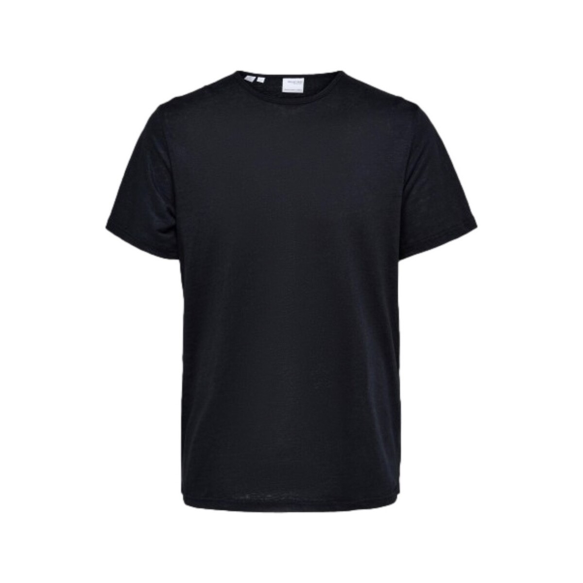 Selected  T-Shirt Bet Linen - Black  Černá