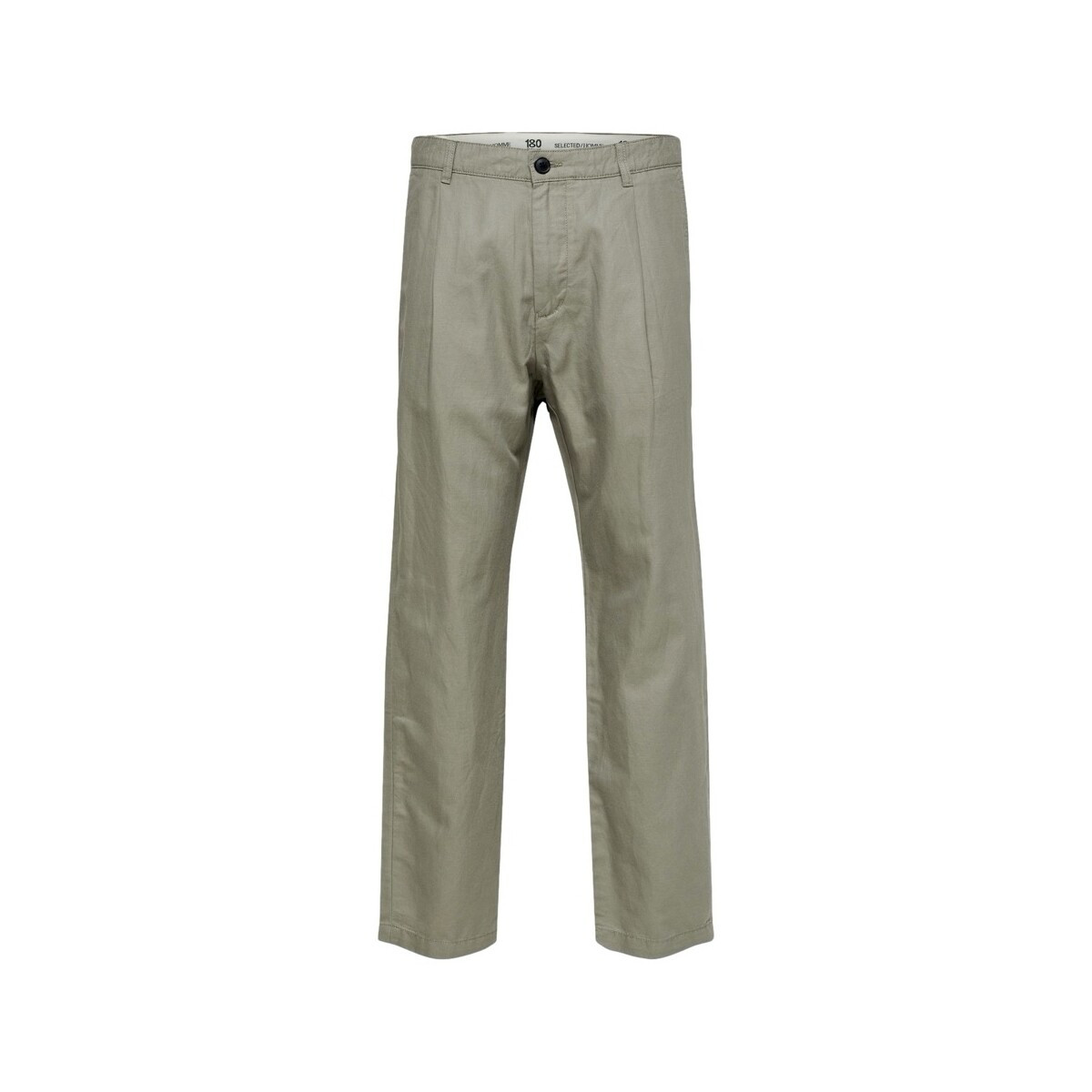 Selected  Relaxed Jones Linen - Vetiver  Zelená