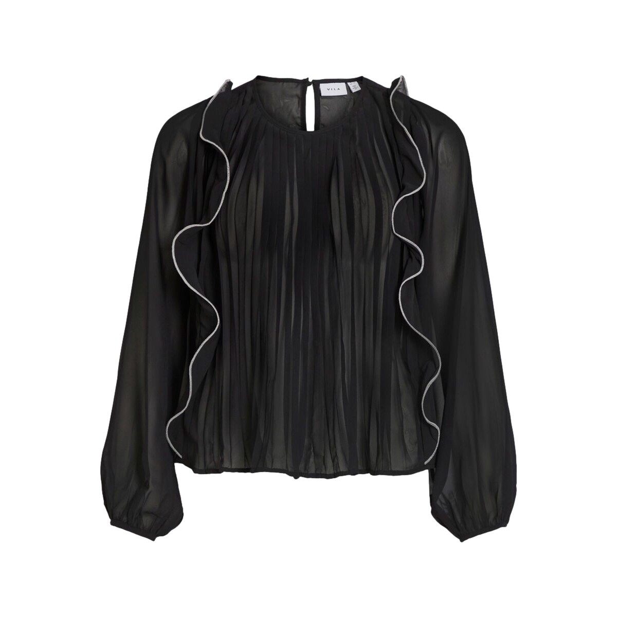 Vila  Top Metina L/S - Black  Černá