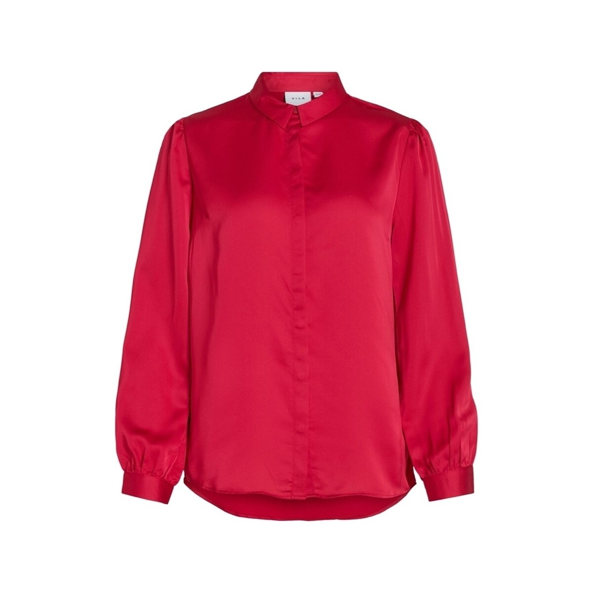 Vila  Noos Ellette Satin Shirt - Love Potion  Růžová