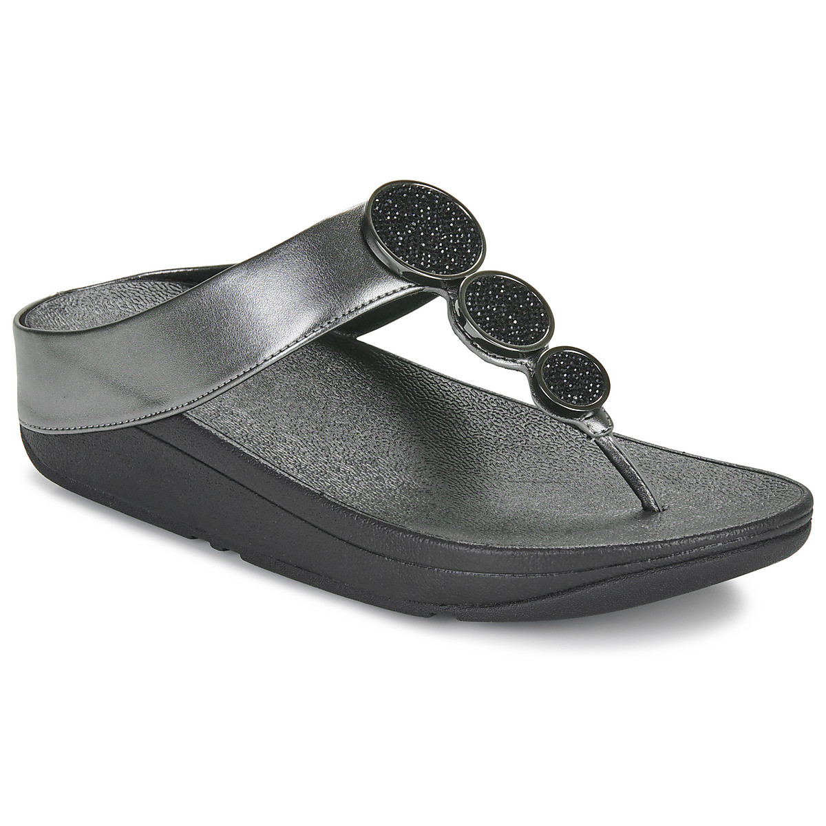 FitFlop  Halo Bead-Circle Metallic Toe-  Černá