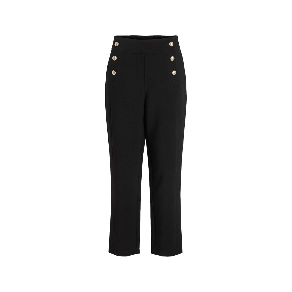 Vila  Trousers Winnie Wide 7/8 - Black  Černá