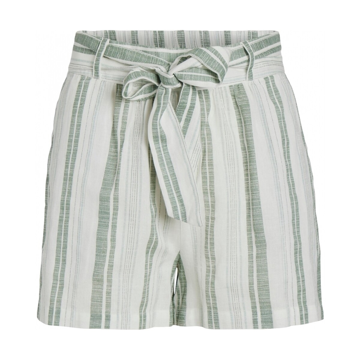 Vila  Etni Shorts - Cloud Dancer/Green  Bílá