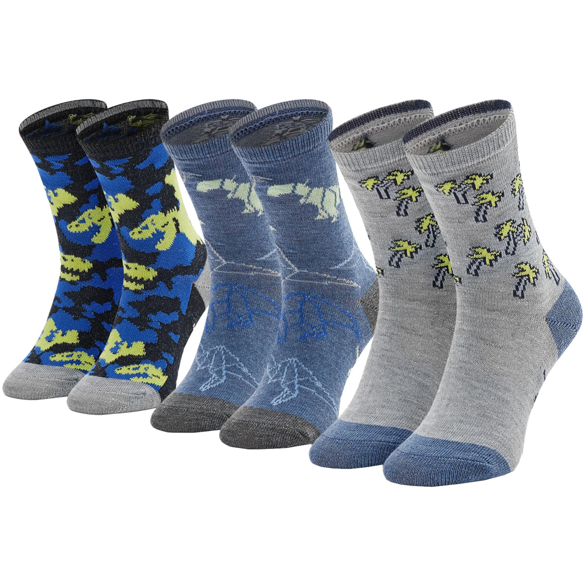 Skechers  3PPK Boys Casual Glow In The Dark Socks  ruznobarevne