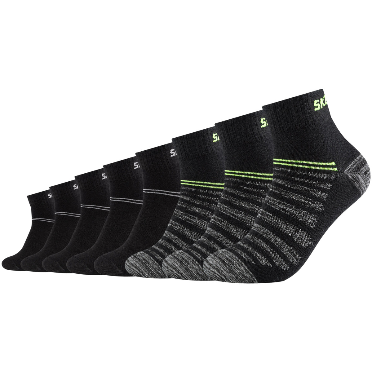 Skechers  3PPK Unisex Mesh Ventilation Quarter Socks  Černá