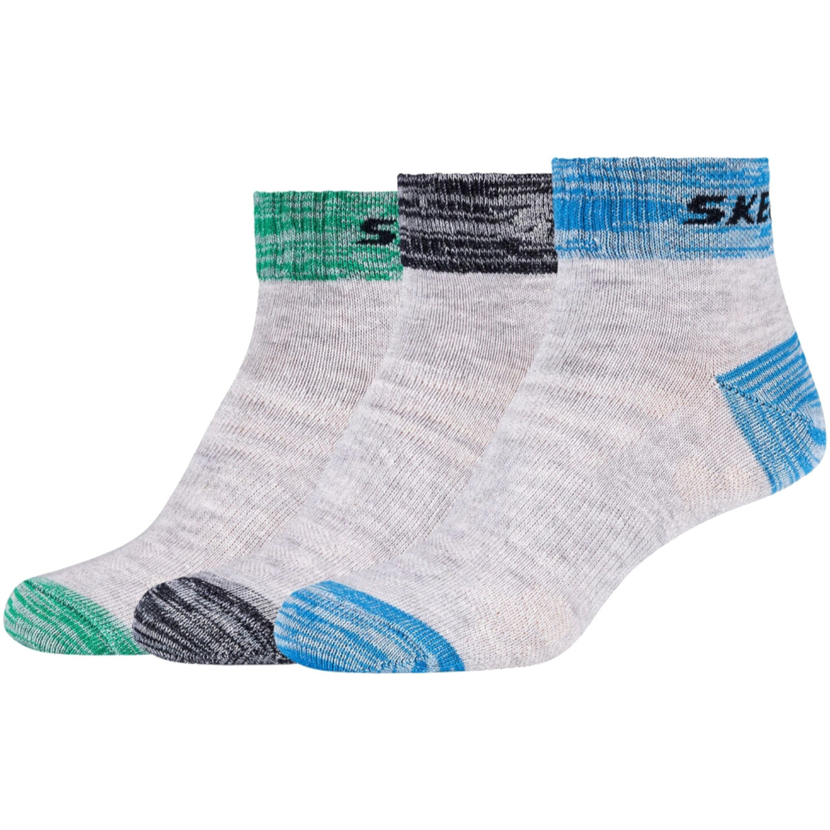 Skechers  3PPK Wm Mesh Ventilation Quarter Socks  Šedá