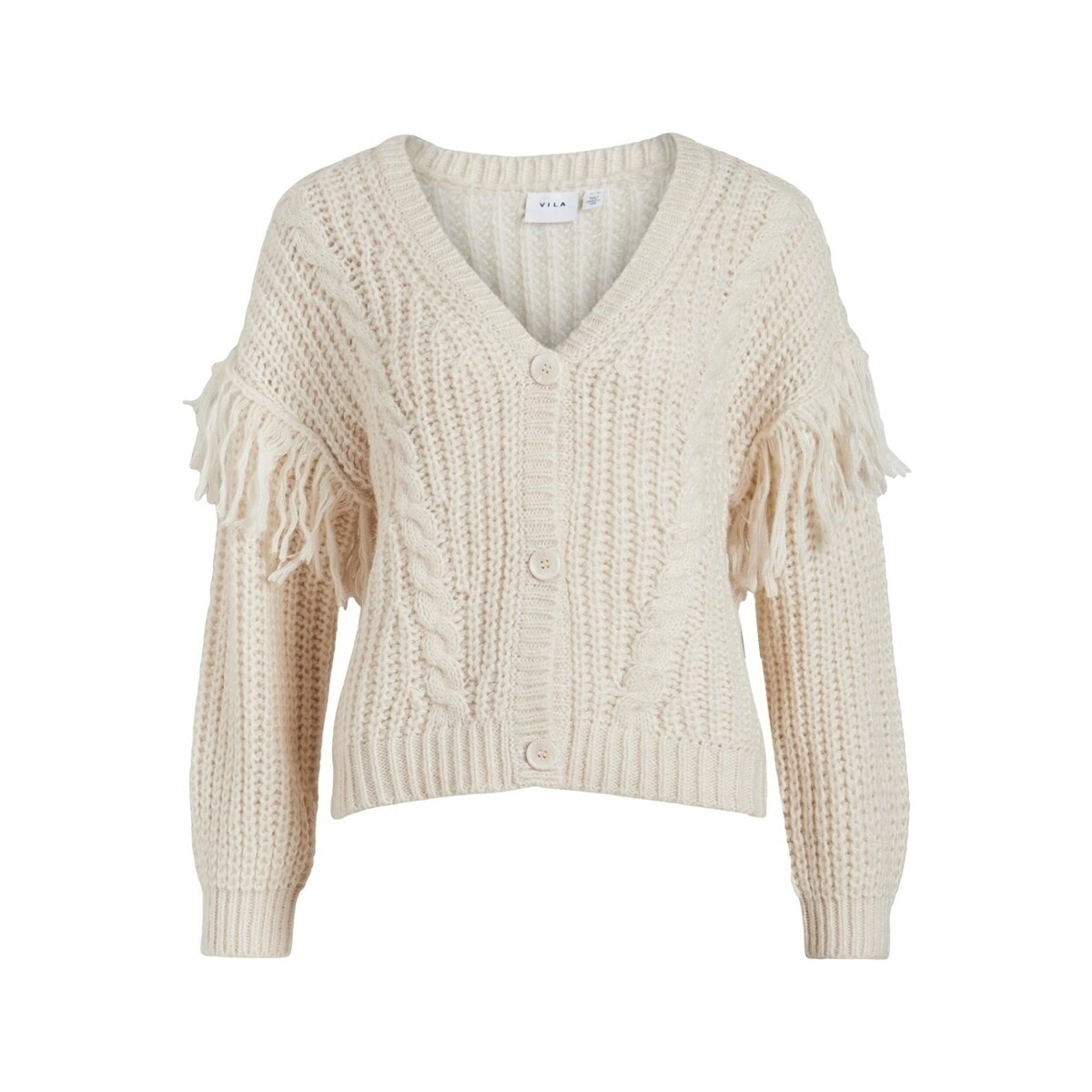 Vila  Aksina Cardigan L/S - White Sand  Béžová