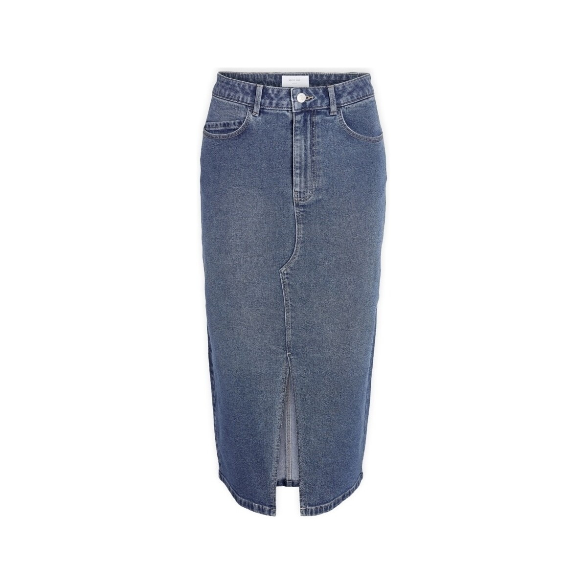 Noisy May  Noos Kath Midi Skirt - Medium Blue Denim  Modrá