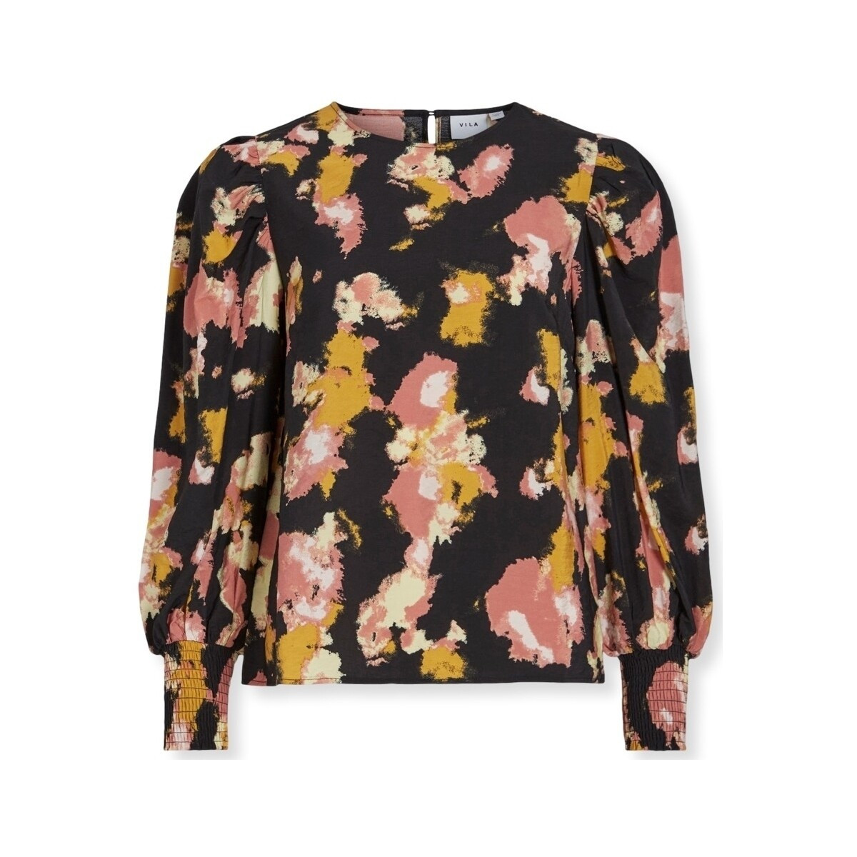 Vila  Top Dortea L/S - Black/Old Rose  ruznobarevne