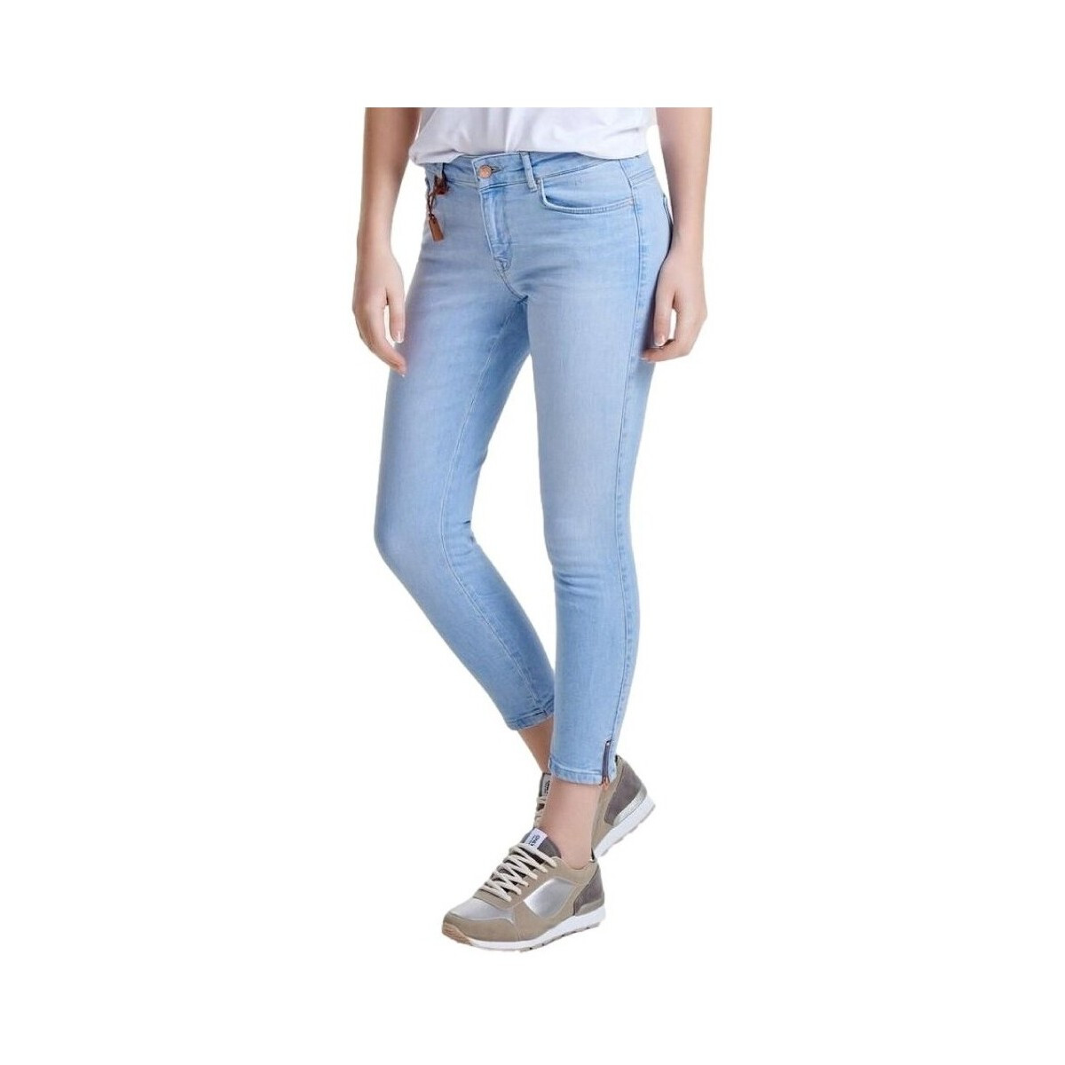 Only  Carmen Zip Regular Jeans - Blue Denim  Modrá