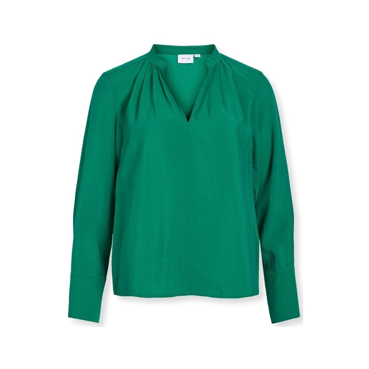 Vila  Top Milla L/S - Ultramarine Green  Zelená