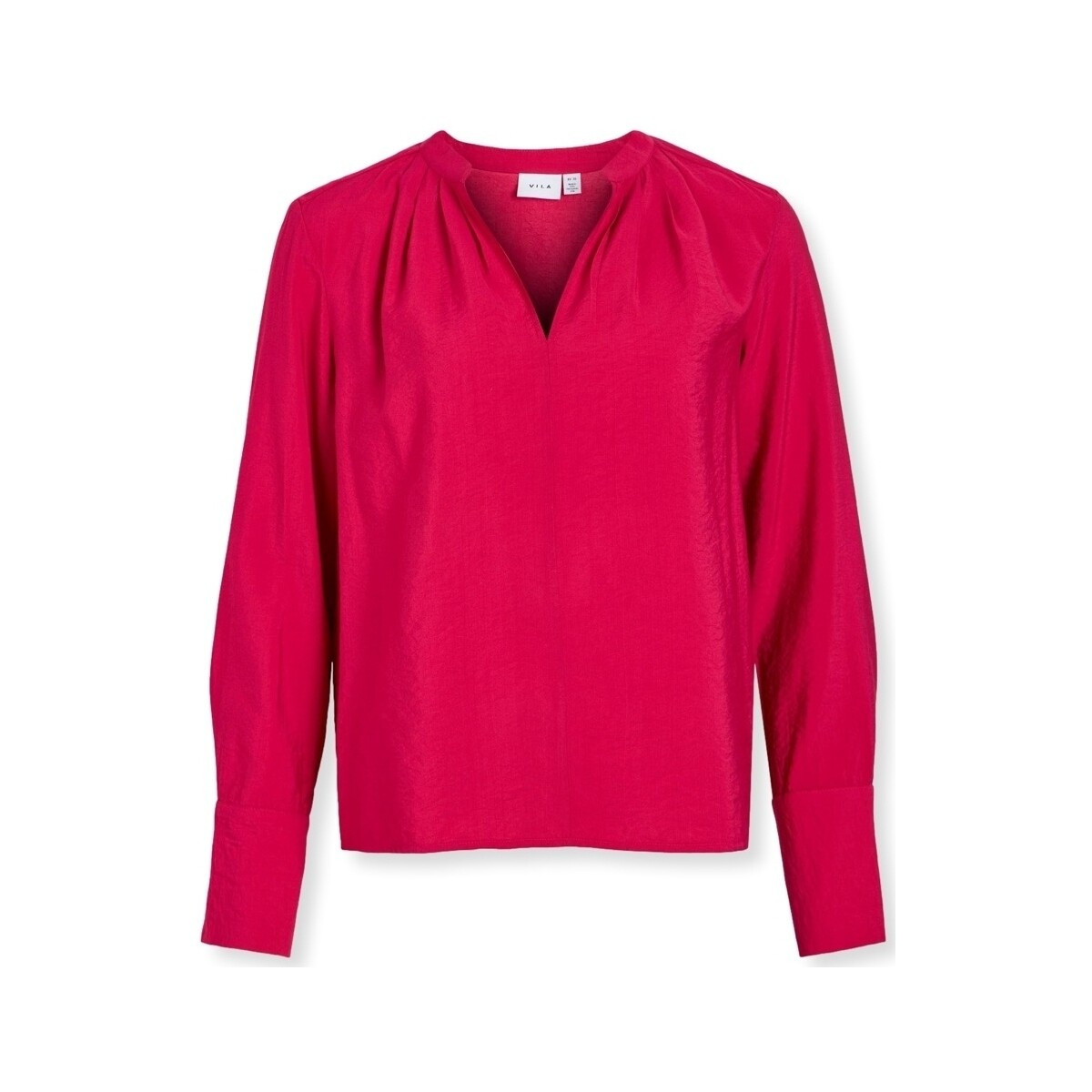 Vila  Top Milla L/S - Cerise  Růžová