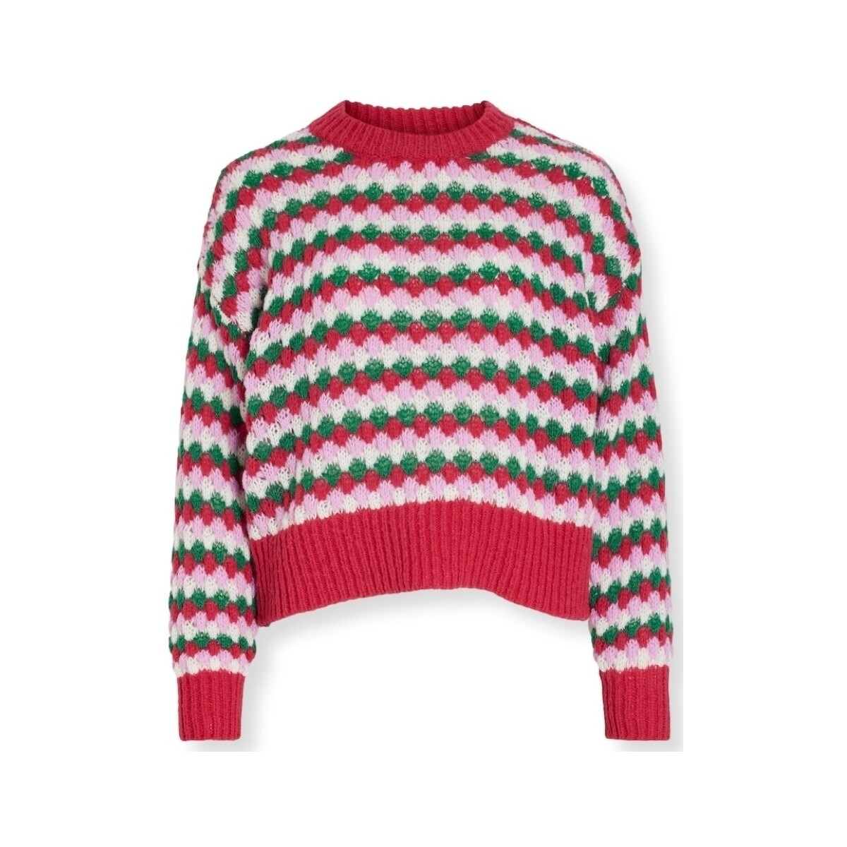 Vila  Salula Knit L/S - Cerise  ruznobarevne