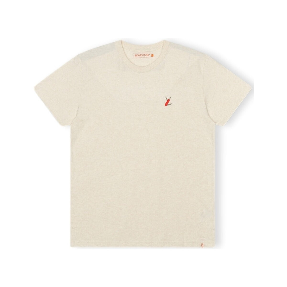 Revolution  T-Shirt Regular 1343 SUR - Off-White/Melange  Bílá