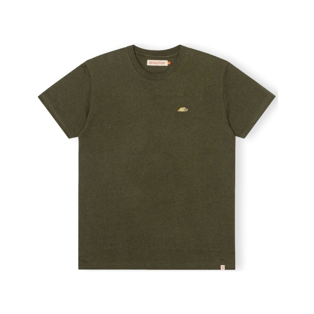 Revolution  T-Shirt Regular 1342 TEN - Army/Melange  Zelená