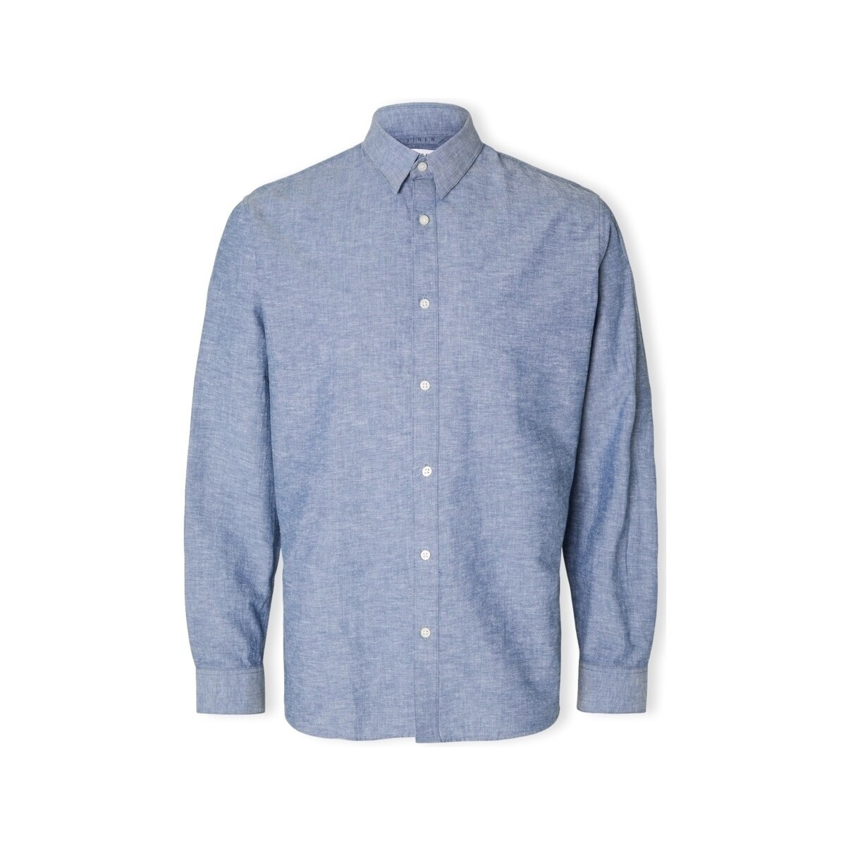 Selected  Noos Slimnew-linen Shirt L/S - Medium Blue Denim  Modrá