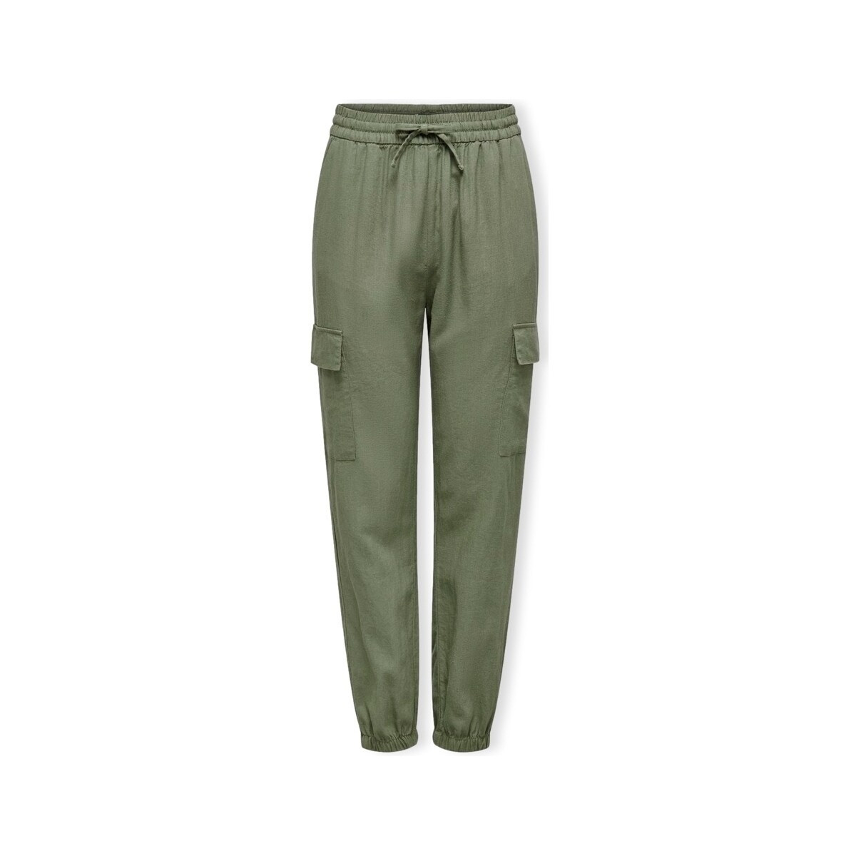 Only  Noos Caro Pull Up Trousers - Oil Green  Zelená