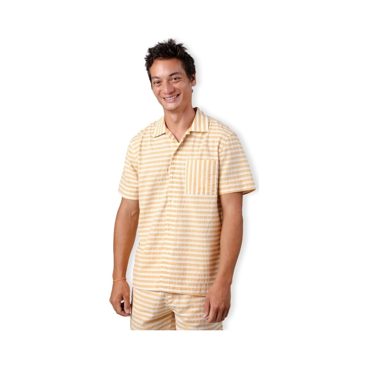 Brava Fabrics  Stripes Overshirt - Sand  Žlutá