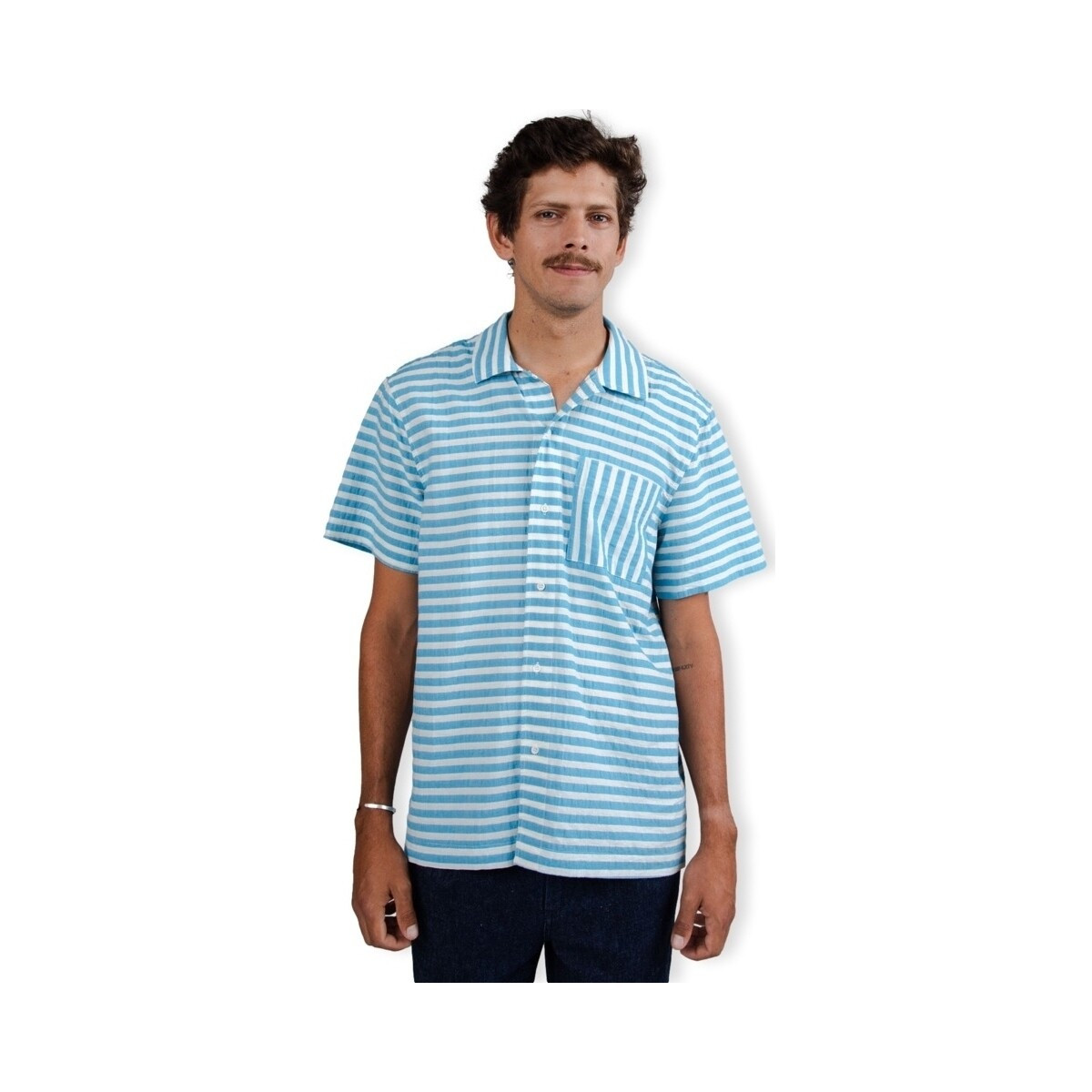 Brava Fabrics  Stripes Shirt - Blue  Bílá