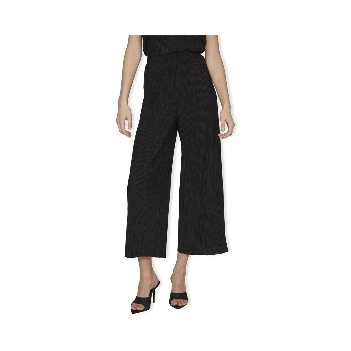 Vila  Prisilla Trousers - Black Beauty  Černá