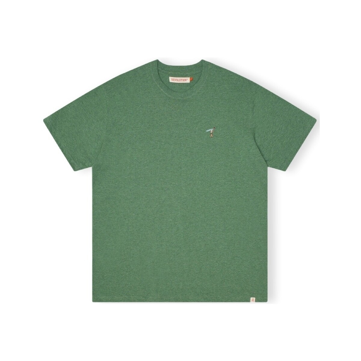Revolution  T-Shirt Loose 1366 GIR - Dust Green Melange  Zelená