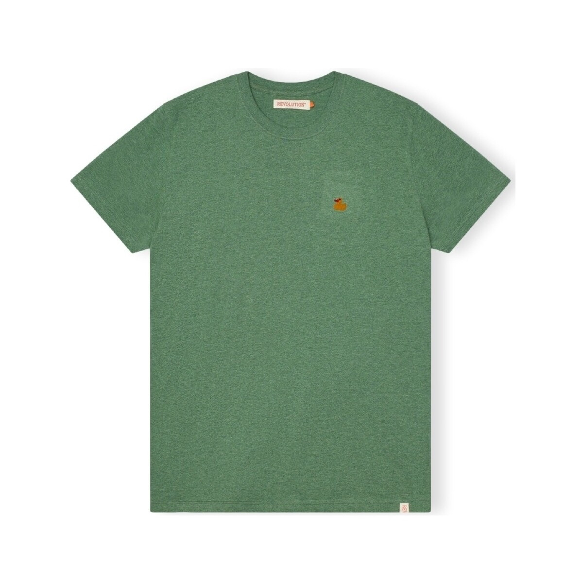 Revolution  T-Shirt Regular 1368 DUC - Dustgreen Melange  Zelená