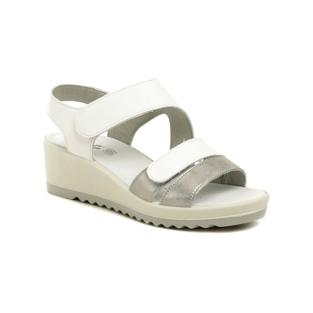 Imac  I3470e01 bílo stříbrné dámské sandály na klínku  Bílá
