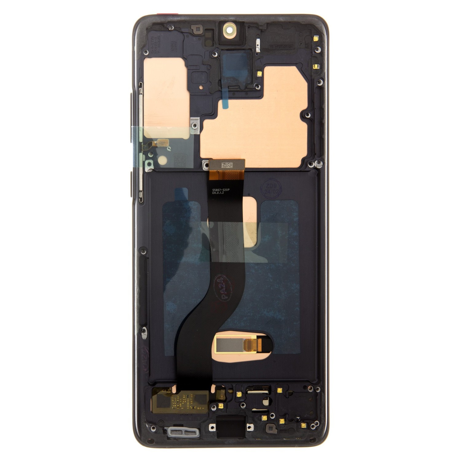 LCD + dotyk + přední kryt pro Samsung Galaxy S20+, cosmic black