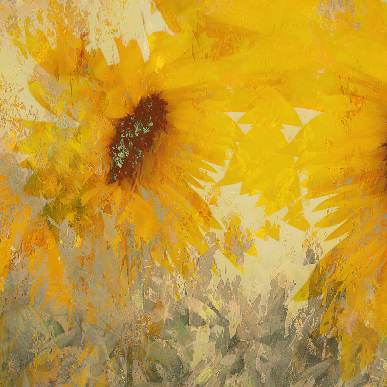 Nel Talen Ilustrace Sunflower, Nel Talen, (40 x 40 cm)
