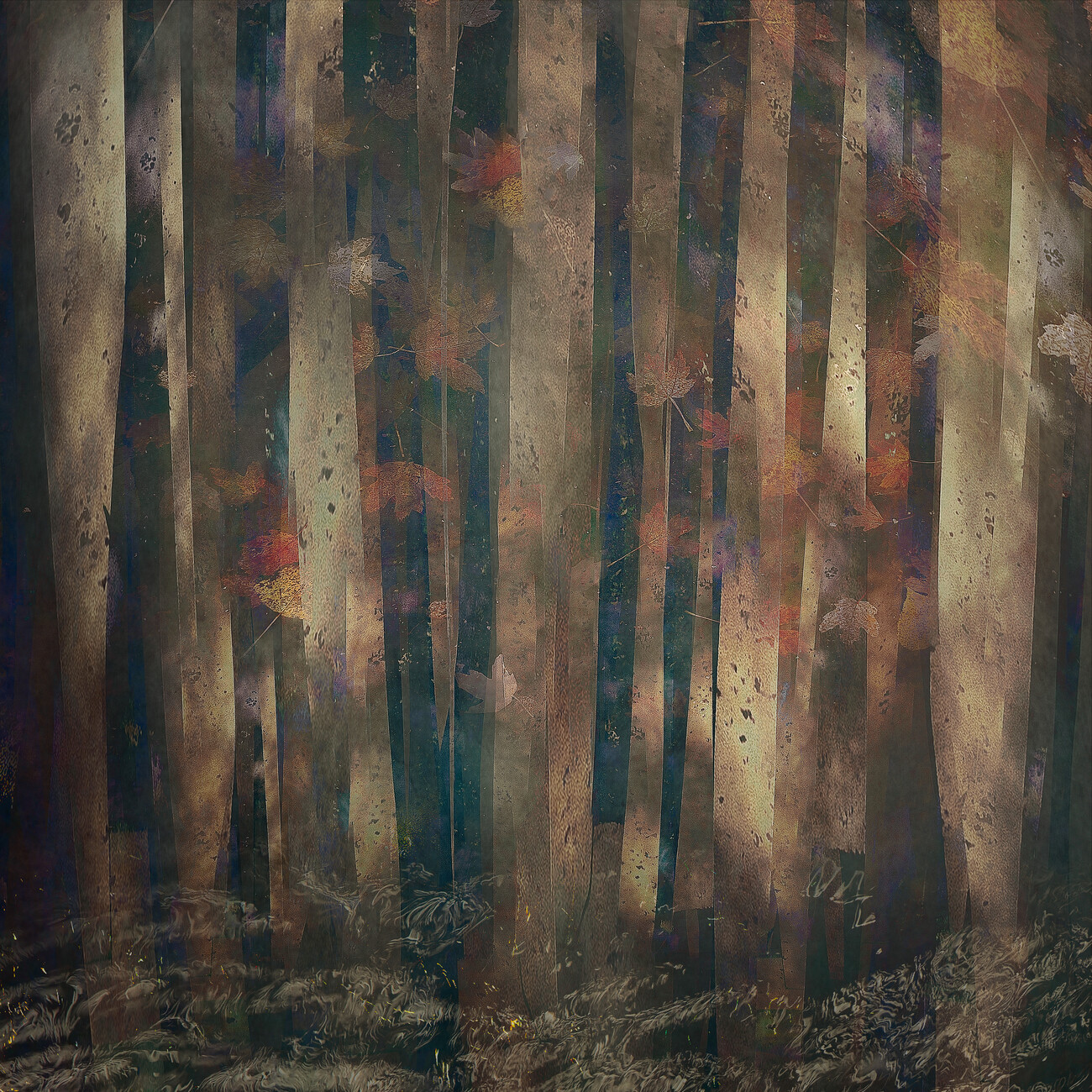 Nel Talen Ilustrace Forest abstract, Nel Talen, (40 x 40 cm)