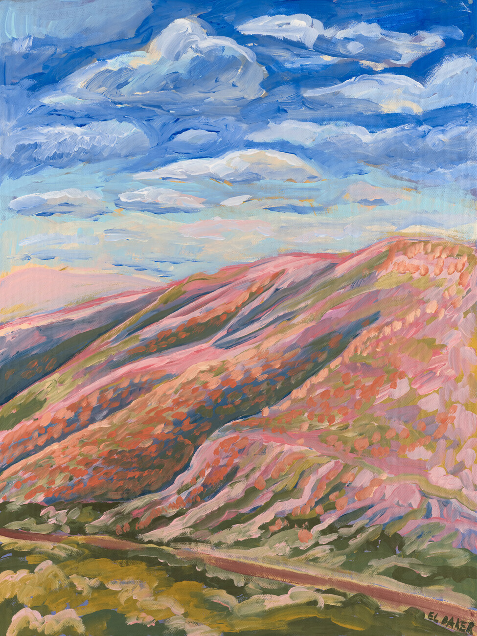 Eleanor Baker Ilustrace Colorful hills, Eleanor Baker, (30 x 40 cm)