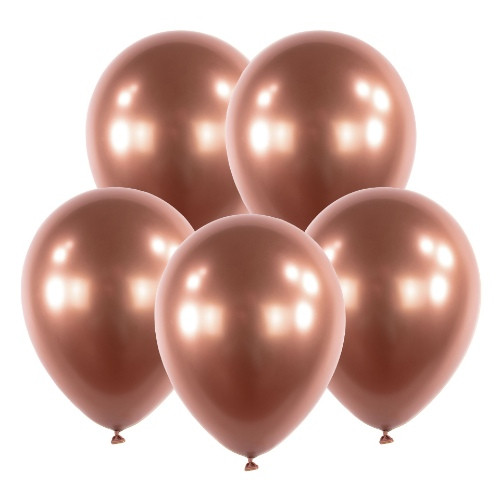 Balonky chromové rosegold 30 cm - 5 ks