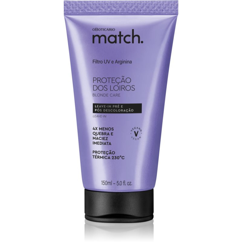 oBoticário Match obnovující bezoplachová maska pro blond vlasy 150 ml