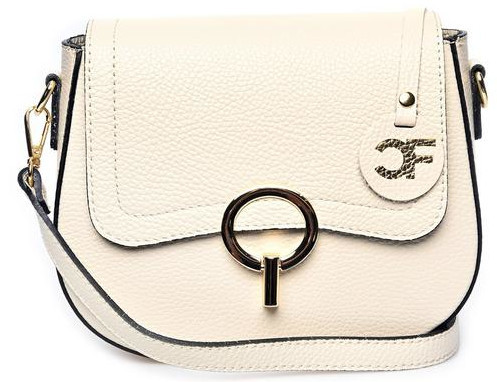 Carla Ferreri Dámská kožená crossbody kabelka CF1885 Beige