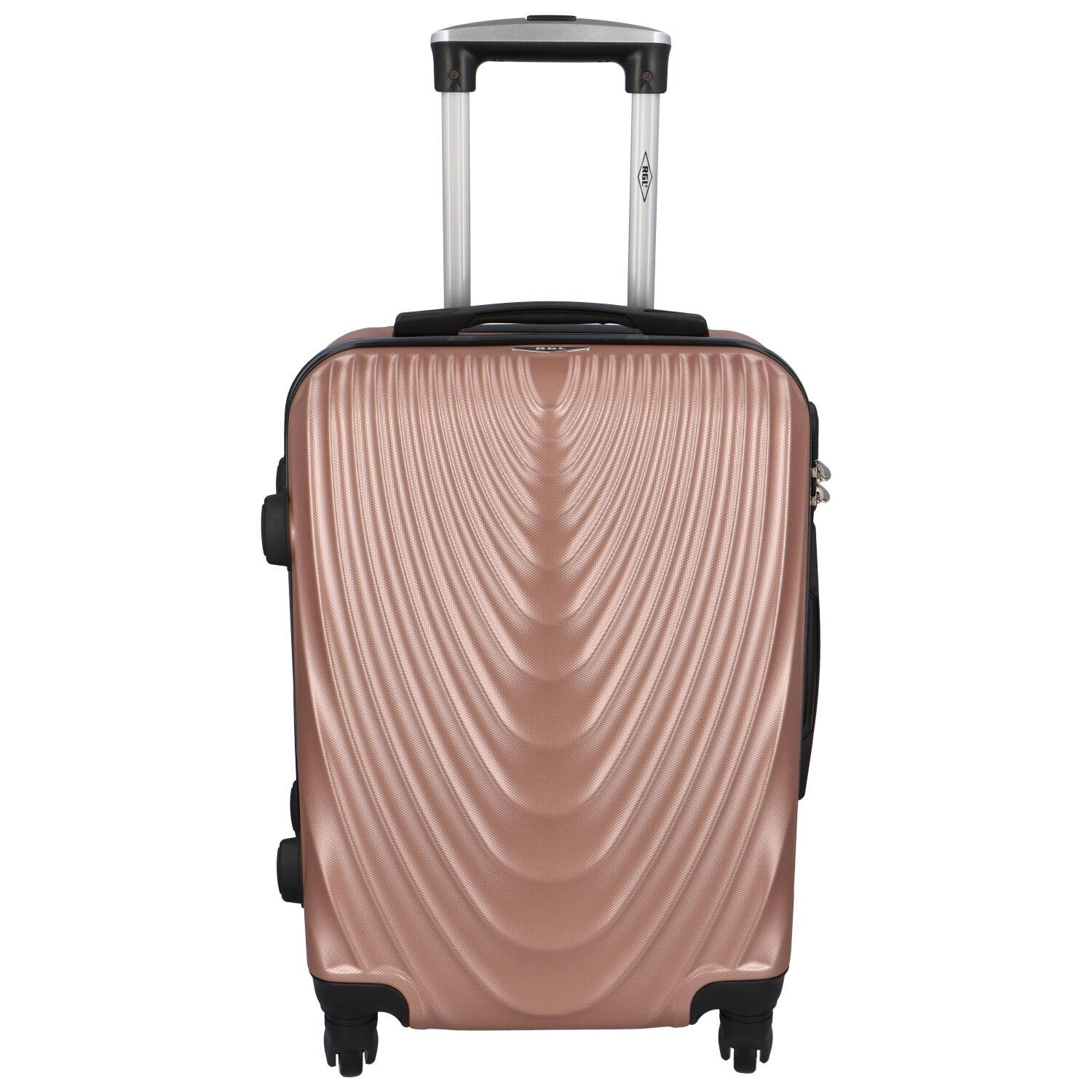 Cestovní pilotní kufr Travel Rose, růžová/zlatá S