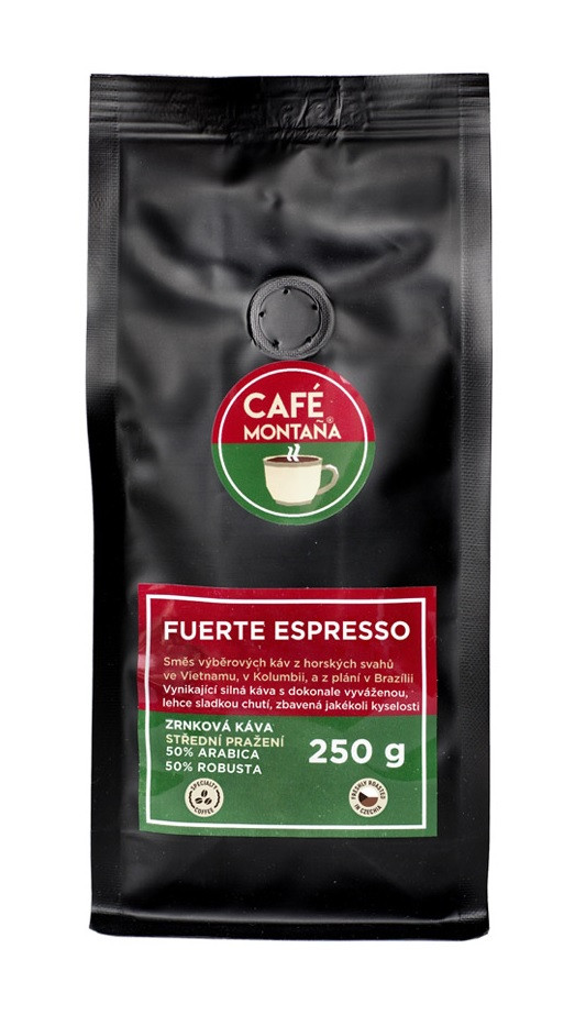 Café Montana Fuerte Espresso zrnková káva 250 g
