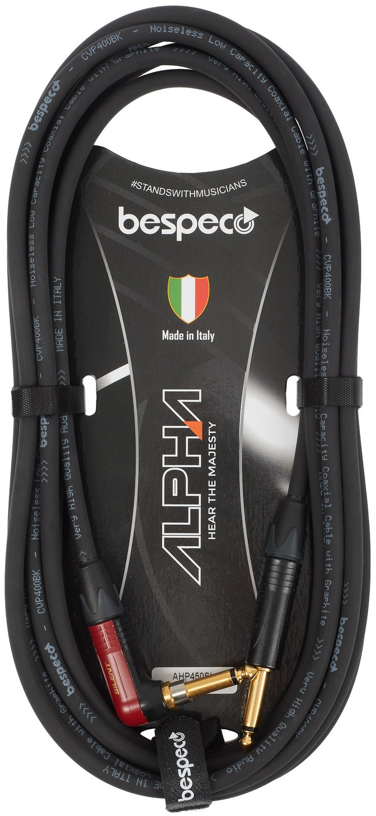 Bespeco Alpha Instrument Cable Silent Neutrik Angled 4.5 m