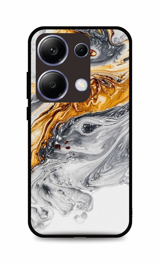 Kryt TopQ LUXURY Xiaomi Redmi Note 13 Pro pevný Marble šedo-zlatý 122815