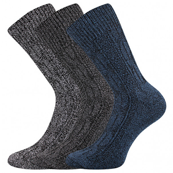 Ponožky silné unisex Voxx Praděd 3 páry (šedé, černé, navy), 43-46