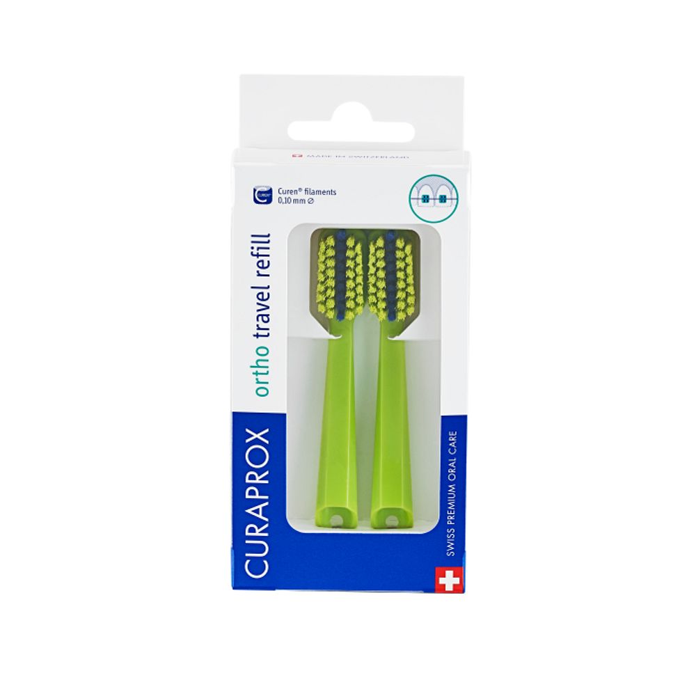 CURAPROX Travel set zelený- náhradní hlavice 2 kusy