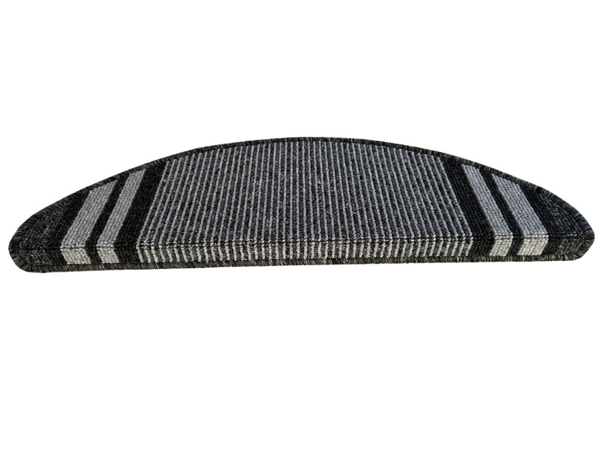 Nášlapy na schody Gandia šedý půlkruh, samolepící - 28x65 půlkruh (rozměr včetně ohybu) Vopi koberce