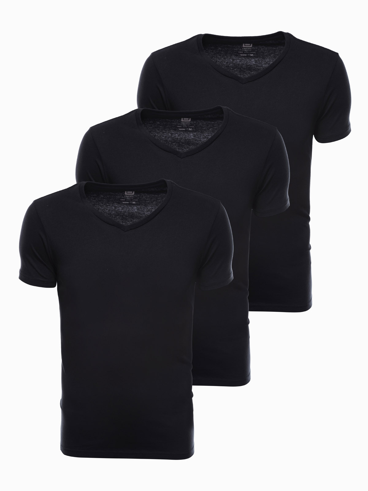Ombre Clothing Pánské tričko balení tří kusů Rezna černá M
