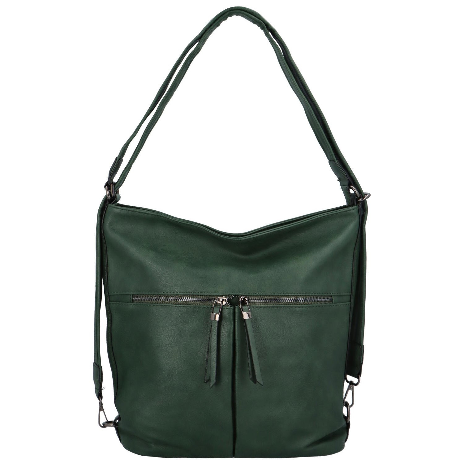 Dámská koženková kabelka-batoh zelená - Romina Geria zelená