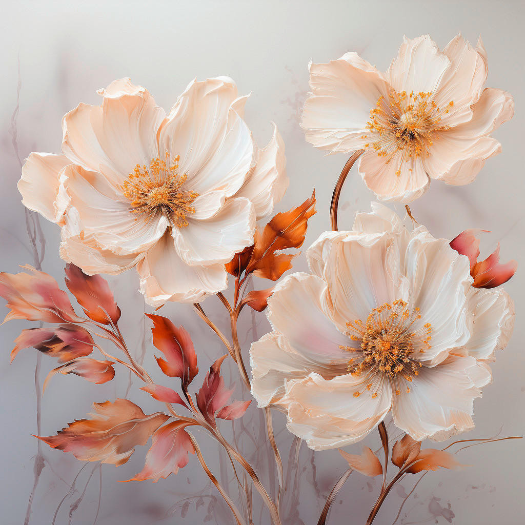 OBRAZ NA SKLE, květiny, 30/30/1,40 cm